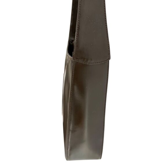 Gucci Patent Leather Authentic ! W serial# Brown Embossed Logo Shoulder Vintage - Picture 7 of 12